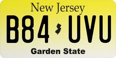 NJ license plate B84UVU