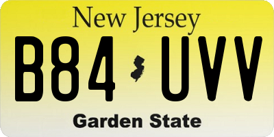 NJ license plate B84UVV