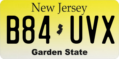 NJ license plate B84UVX