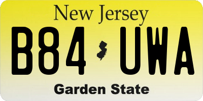 NJ license plate B84UWA