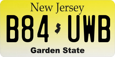 NJ license plate B84UWB