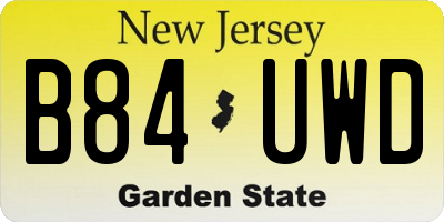 NJ license plate B84UWD