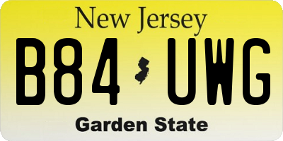 NJ license plate B84UWG