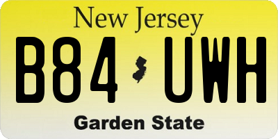 NJ license plate B84UWH