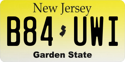 NJ license plate B84UWI