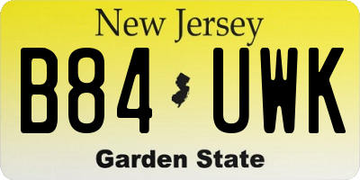NJ license plate B84UWK