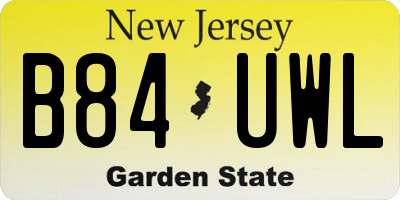 NJ license plate B84UWL