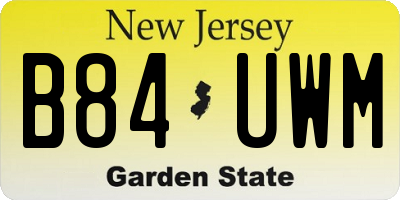 NJ license plate B84UWM