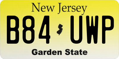 NJ license plate B84UWP