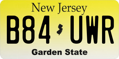 NJ license plate B84UWR