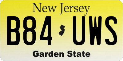 NJ license plate B84UWS