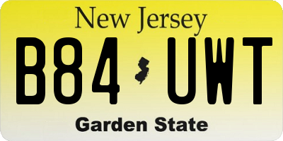 NJ license plate B84UWT