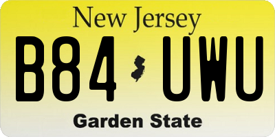 NJ license plate B84UWU