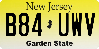 NJ license plate B84UWV
