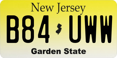 NJ license plate B84UWW