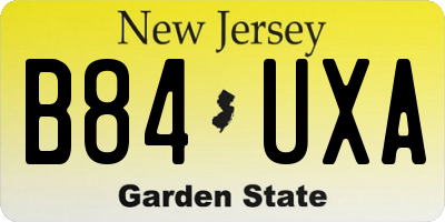 NJ license plate B84UXA