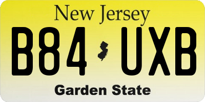 NJ license plate B84UXB