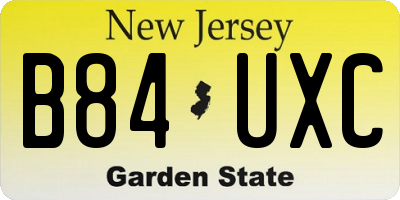 NJ license plate B84UXC