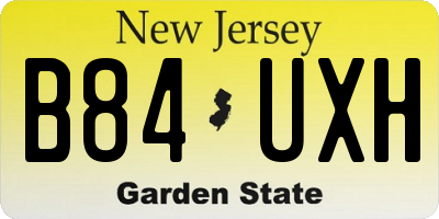 NJ license plate B84UXH