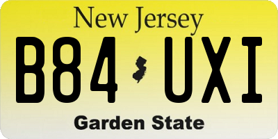 NJ license plate B84UXI