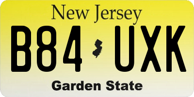 NJ license plate B84UXK