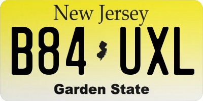 NJ license plate B84UXL