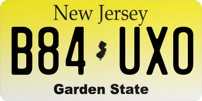 NJ license plate B84UXO