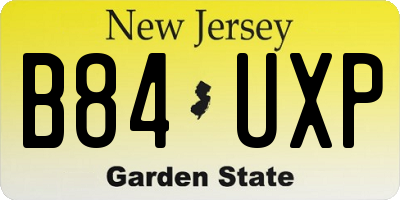 NJ license plate B84UXP