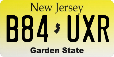 NJ license plate B84UXR