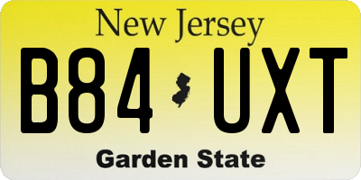 NJ license plate B84UXT