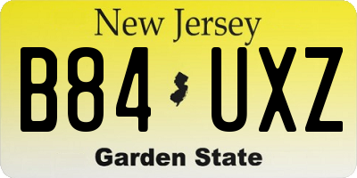NJ license plate B84UXZ