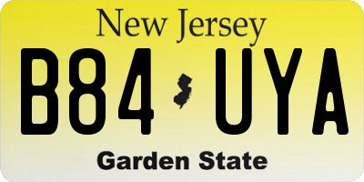 NJ license plate B84UYA