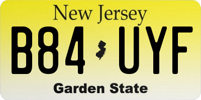 NJ license plate B84UYF