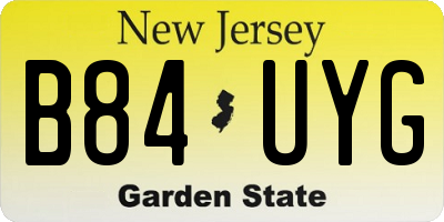 NJ license plate B84UYG