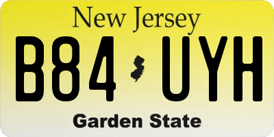 NJ license plate B84UYH