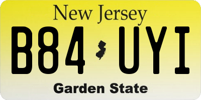 NJ license plate B84UYI
