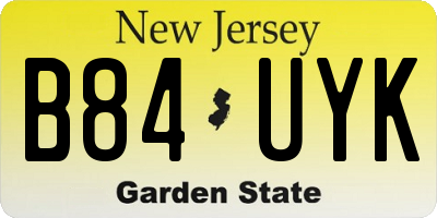 NJ license plate B84UYK