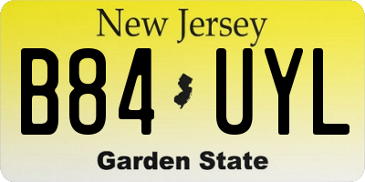 NJ license plate B84UYL