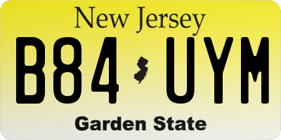NJ license plate B84UYM