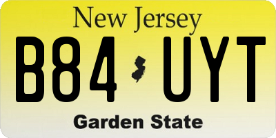 NJ license plate B84UYT