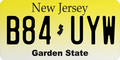 NJ license plate B84UYW