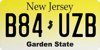 NJ license plate B84UZB