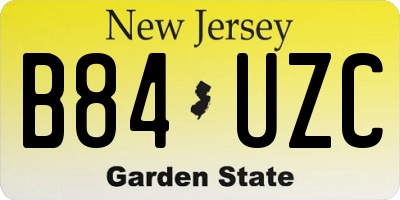 NJ license plate B84UZC