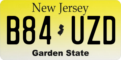 NJ license plate B84UZD
