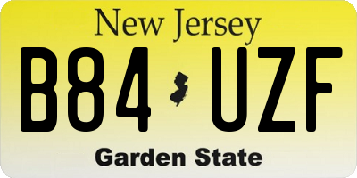 NJ license plate B84UZF