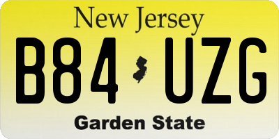 NJ license plate B84UZG