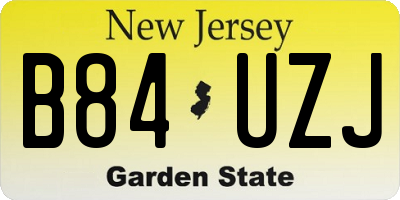 NJ license plate B84UZJ