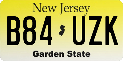 NJ license plate B84UZK