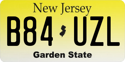NJ license plate B84UZL
