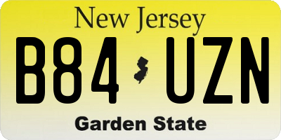 NJ license plate B84UZN